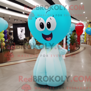 Máscara de balão ciano...