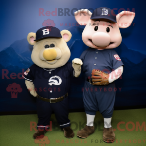 Navy Sow-mascottekostuum...