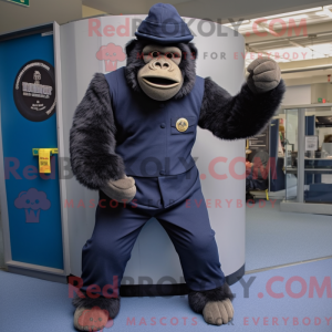 Navy Gorilla mascot costume...