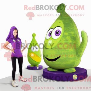 Limegrøn aubergine maskot...
