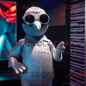 Zilverduif mascottekostuum...