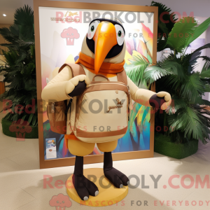 Tan Toucan maskotdraktfigur...