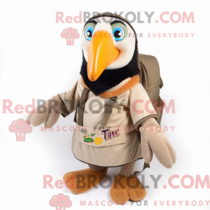 Tan Toucan-mascottekostuum...