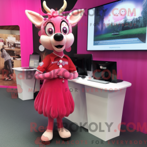 Pink Deer mascot costume...
