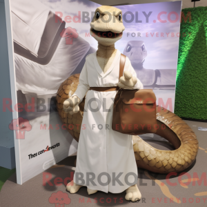 Brun Python maskot kostume...