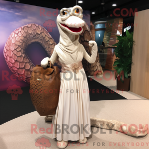 Brown Python mascot costume...