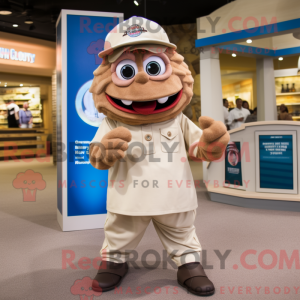 Beige Gyro maskot kostume...