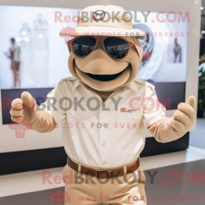 Beige Gyro-maskotdraktfigur...