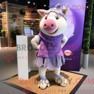 Lavendel gris maskot drakt...