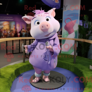 Lavendel gris maskot drakt...