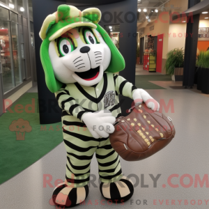 Olive Zebra-mascottekostuum...