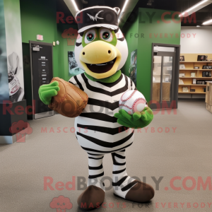 Olive Zebra mascot costume...
