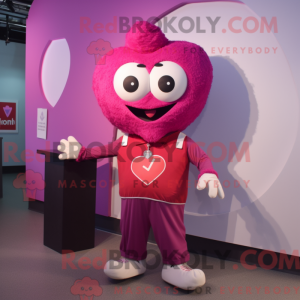 Magenta Hjerte Maskot...