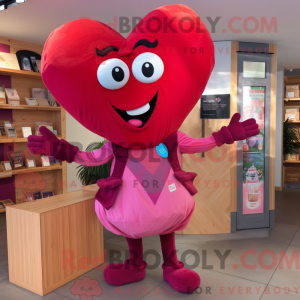 Magenta Hjerte Maskot...