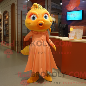 Tan Goldfish mascot costume...