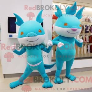 Turquoise Axolotls mascot...