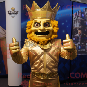 Gold King-mascottekostuum...