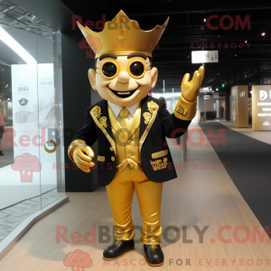 Gold King-maskotdraktfigur...
