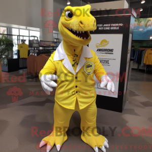 Yellow Iguanodon mascot...