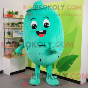 Cyan melon maskot kostume...
