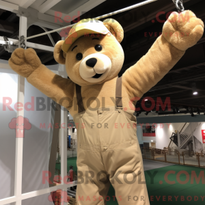 Beige Trapeze Artist maskot...