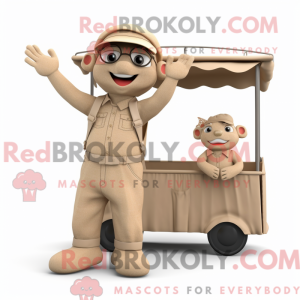 Beige Trapeze Artist mascot...