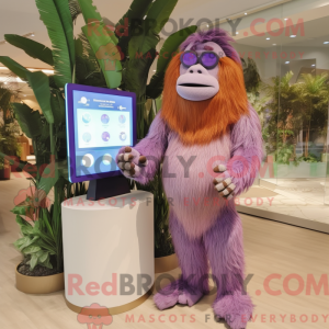 Lawendowa orangutang maskot...