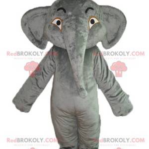 Mascotte d'éléphant gris doux et impressionnant - Redbrokoly.com