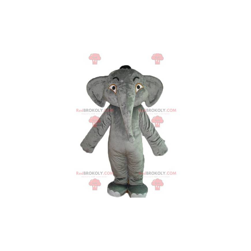 Mascote elefante cinza macio e impressionante - Redbrokoly.com