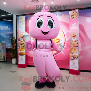 Personaggio mascotte rosa...