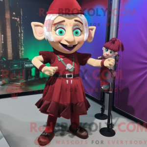 Maroon Elf-maskotdraktfigur...
