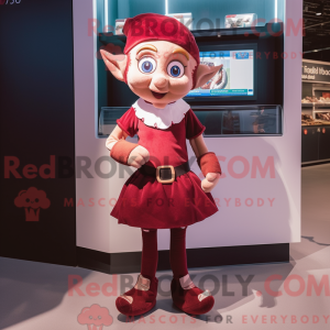 Maroon Elf-maskotdraktfigur...