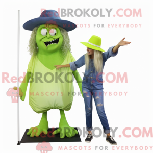 Limegrøn heks maskot...