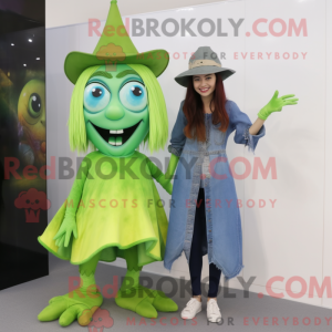 Lime Green Witch mascot...