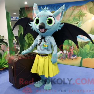 Cyan Fruit Bat mascot...