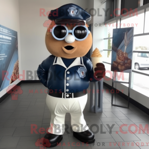 Navy Ice Cream Cone maskot...