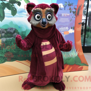Maroon Lemur mascot costume...