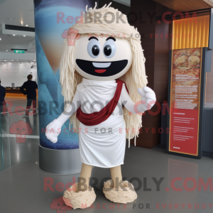 Hvit Ramen Maskot Kostyme...