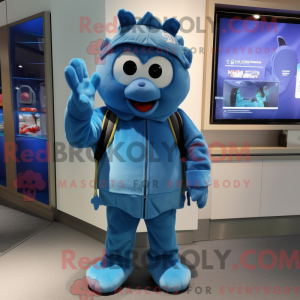Disfraz de mascota azul...