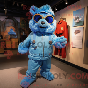 Blå men maskot kostume...