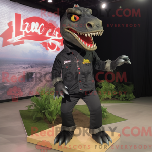 Sort Allosaurus maskot...