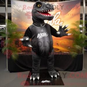 Sort Allosaurus maskot...