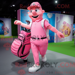 Pink Golf Bag maskot...