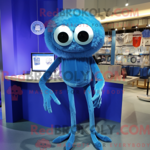 Blå Spider maskot kostume...