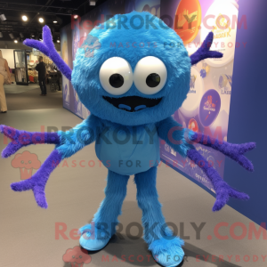 Blue Spider mascot costume...
