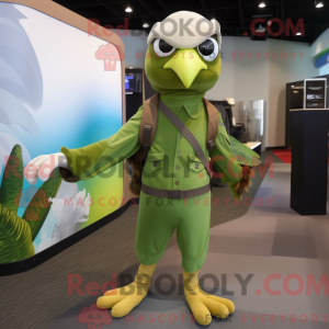Olive Hawk-maskotdraktfigur...