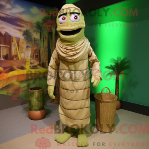 Olive Mummy-mascottekostuum...