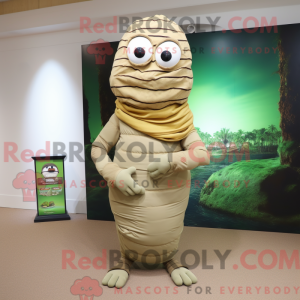 Olive Mummy-mascottekostuum...