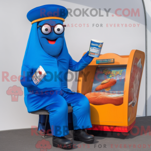 Blue Currywurst mascot...