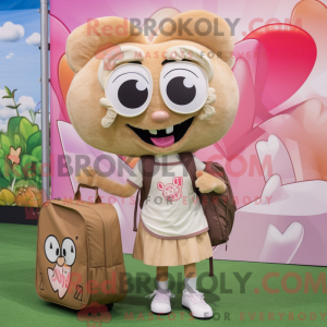 Tan Heart maskotdraktfigur...